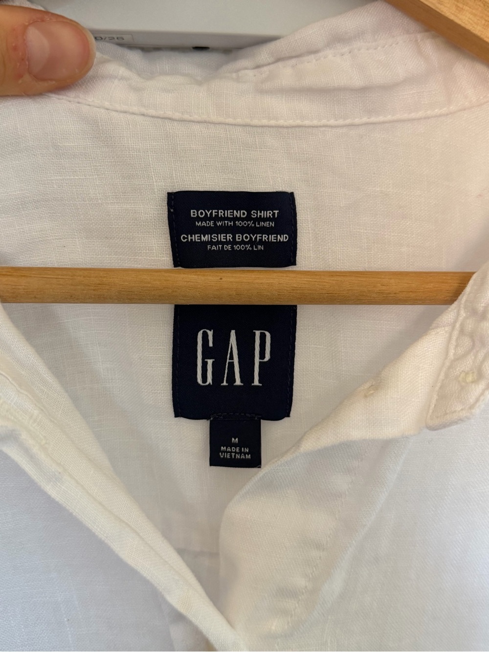 GAP Men’s White Button-Down Linen Shirt - Picture 3 of 3